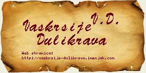 Vaskrsije Dulikrava vizit kartica
